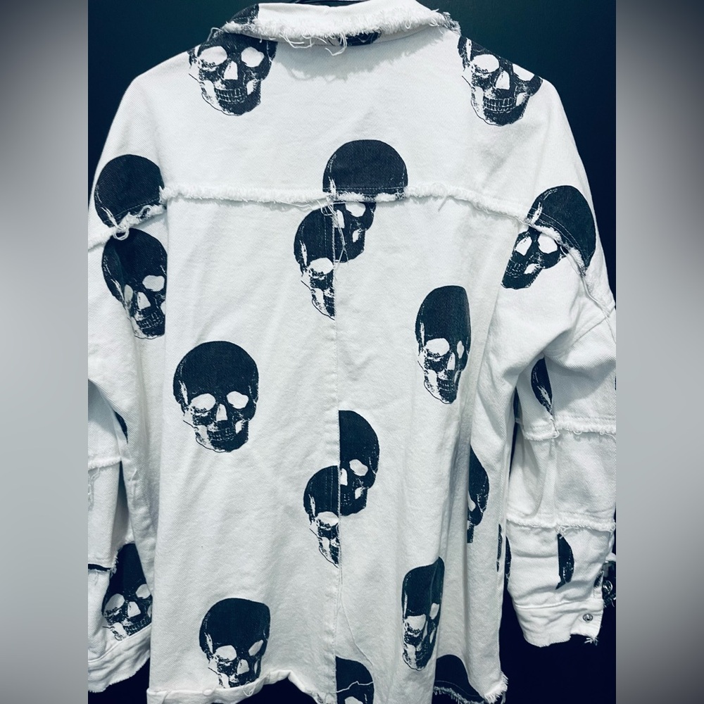 Fantastic Fawn Skull denim Jacket/Shirt… - Picture 10 of 11